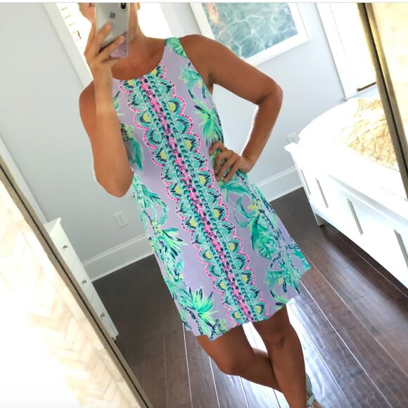 Lilly Pulitzer Sleeveless Lilac It's Impawsible Jackie Shift Mini Dress Size XS - Picture 2 of 11